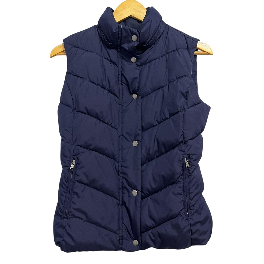 Gap Puffer Vest Womens Small Navy Winter Warmth Outdoor Edition Quilted NO HOOD